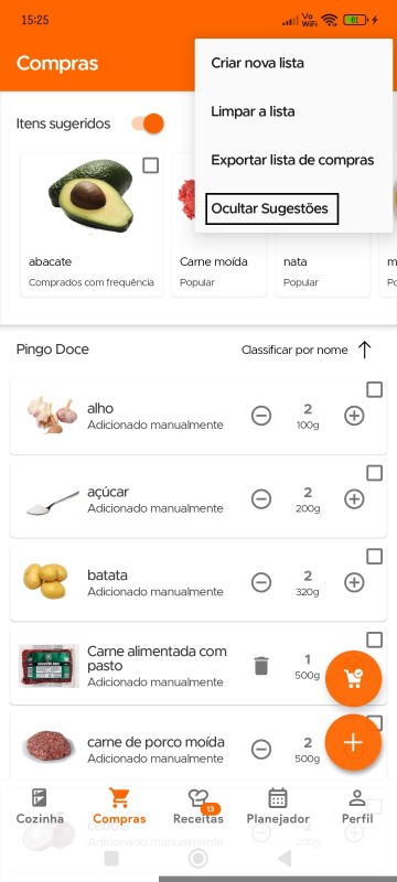 Show Suggestions option in overflow menu